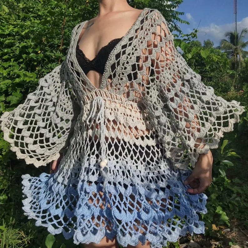 Butterfly Cover Up Beach Kimono Crochet Pattern