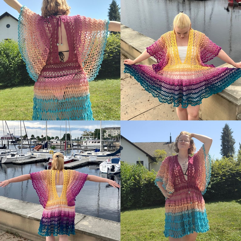 Butterfly Cover Up Beach Kimono Crochet Pattern