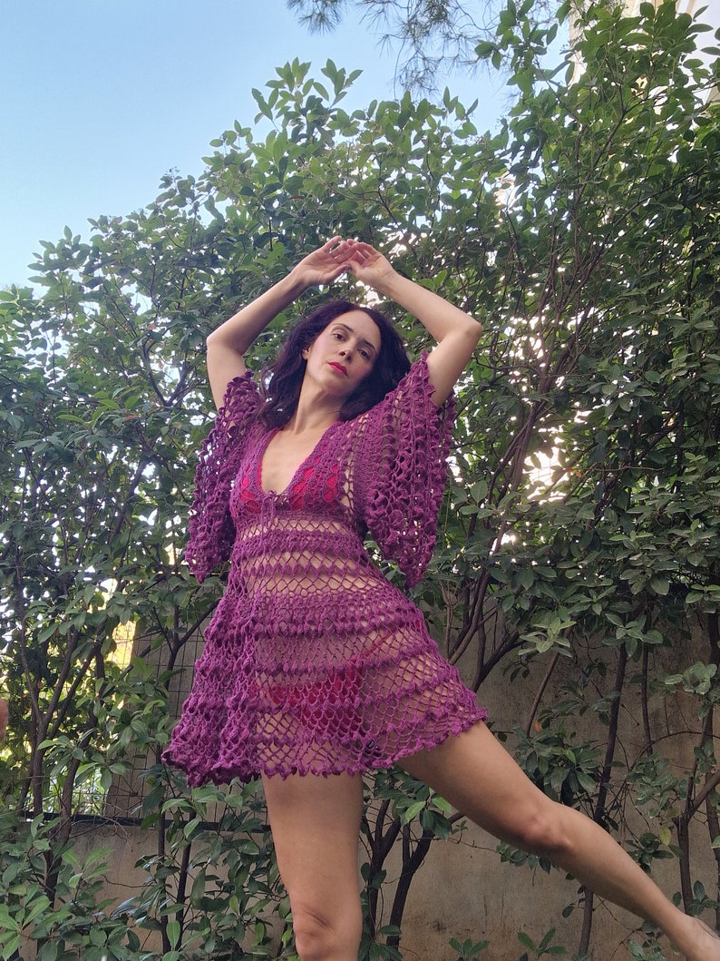 Butterfly Cover Up Beach Kimono Crochet Pattern