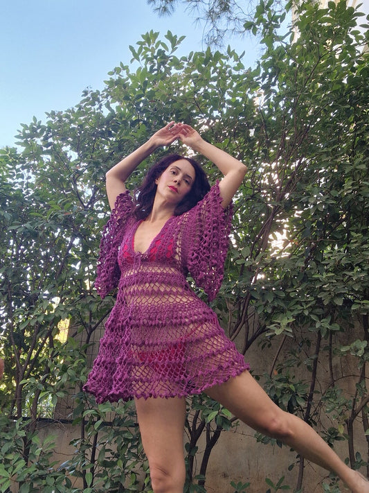 Butterfly Cover Up Beach Kimono Crochet Pattern