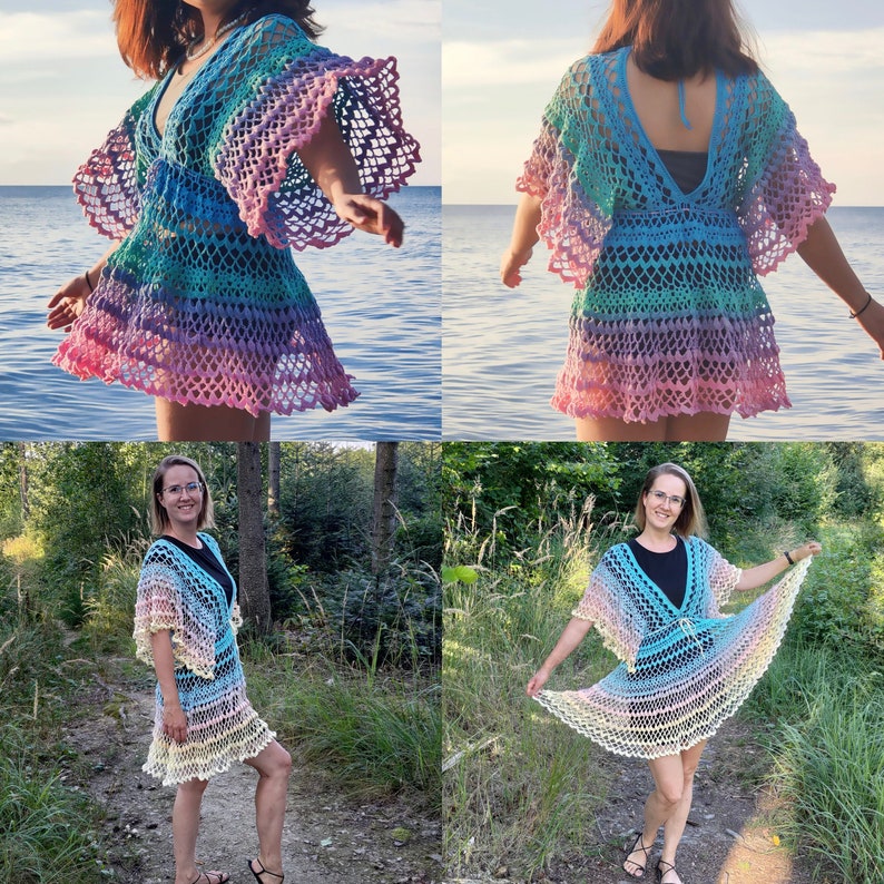 Butterfly Cover Up Beach Kimono Crochet Pattern