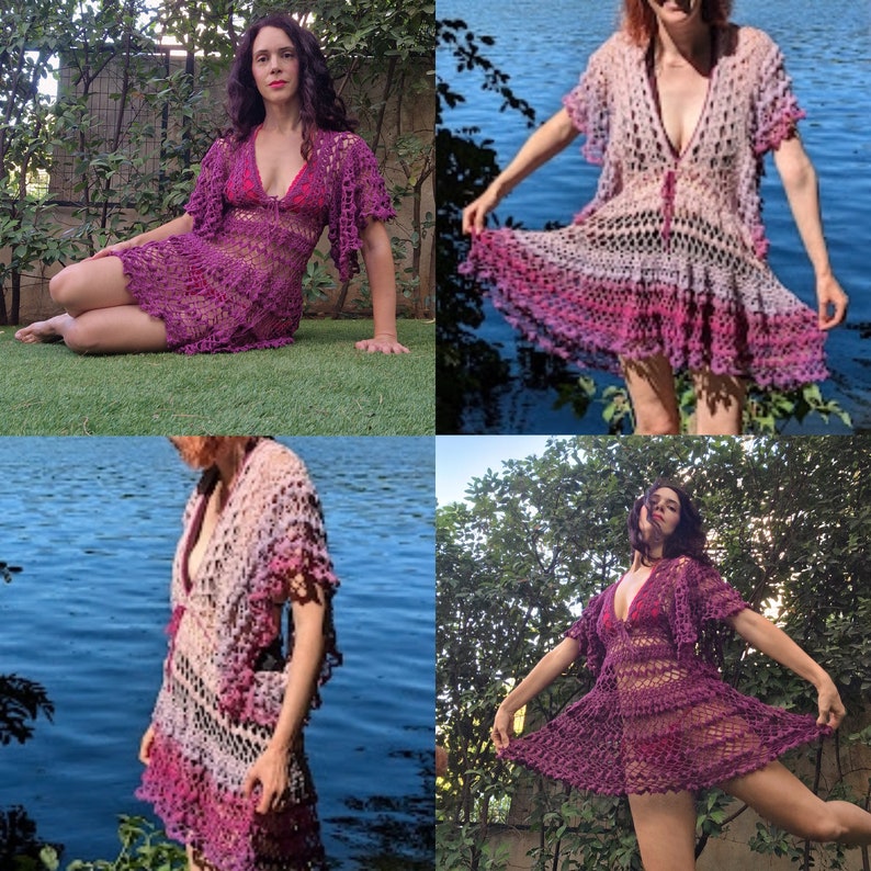 Butterfly Cover Up Beach Kimono Crochet Pattern